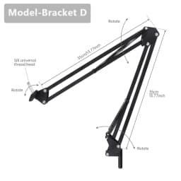 Universal Flexible Arm Table Mount Clamp Bracket Clip Holder Overhead Tripod Mount Clamp for Lamp/ Microphone/ Live Streaming