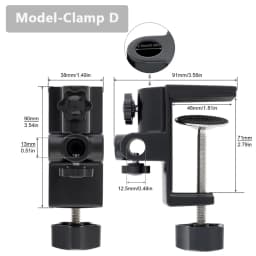 Universal Flexible Arm Table Mount Clamp Bracket Clip Holder Overhead Tripod Mount Clamp for Lamp/ Microphone/ Live Streaming