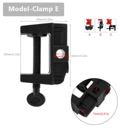 Universal Flexible Arm Table Mount Clamp Bracket Clip Holder Overhead Tripod Mount Clamp for Lamp/ Microphone/ Live Streaming