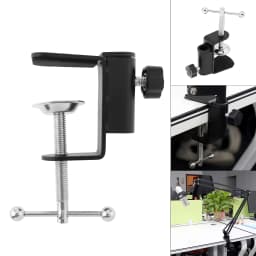 Universal Flexible Arm Table Mount Clamp Bracket Clip Holder Overhead Tripod Mount Clamp for Lamp/ Microphone/ Live Streaming
