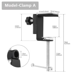 Universal Flexible Arm Table Mount Clamp Bracket Clip Holder Overhead Tripod Mount Clamp for Lamp/ Microphone/ Live Streaming