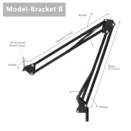 Universal Flexible Arm Table Mount Clamp Bracket Clip Holder Overhead Tripod Mount Clamp for Lamp/ Microphone/ Live Streaming
