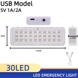 LED Emergency Light, European and American Regulations, Type-C USB Port Rechargeable Multifunctional Camping Light