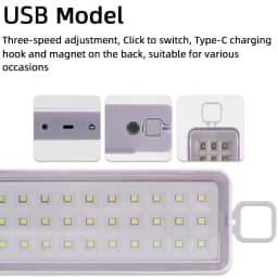 LED Emergency Light, European and American Regulations, Type-C USB Port Rechargeable Multifunctional Camping Light