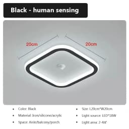 Modern LED Ceiling Light Chandelier Smart Ceiling Lamp with Motion Sensor for Stair Corridor Hallway Entrance Lighting Fixture