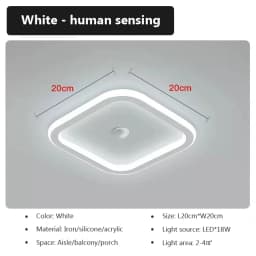 Modern LED Ceiling Light Chandelier Smart Ceiling Lamp with Motion Sensor for Stair Corridor Hallway Entrance Lighting Fixture