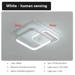 Modern LED Ceiling Light Chandelier Smart Ceiling Lamp with Motion Sensor for Stair Corridor Hallway Entrance Lighting Fixture