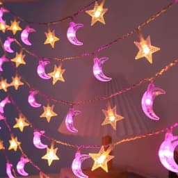 1PC 1.5M/3M/4.5M Star and Moon Light String, Powered by AA Batteries (Excl), Used for Bedroom, Living Room and Party Decoration