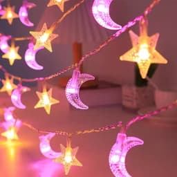 1PC 1.5M/3M/4.5M Star and Moon Light String, Powered by AA Batteries (Excl), Used for Bedroom, Living Room and Party Decoration