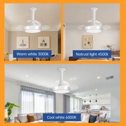Modern Ceiling Fan (With Lighting) Silent LED Dimmable Ceiling Fan (With Remote Control) for Bedroom Study Dining Room