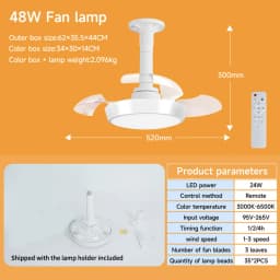 Modern Ceiling Fan (With Lighting) Silent LED Dimmable Ceiling Fan (With Remote Control) for Bedroom Study Dining Room