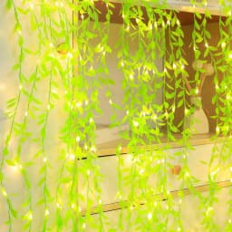 Battery Operated Green Leaves String Lights Artificial Leaf Garland LED Fairy Lights for Hanging Wedding Christmas Decoration