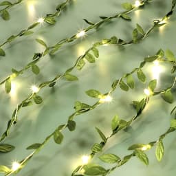 Battery Operated Green Leaves String Lights Artificial Leaf Garland LED Fairy Lights for Hanging Wedding Christmas Decoration