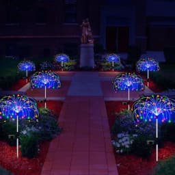 Solar Firework Lamp Outdoor - 8 Lighting Modes IP65 LED Bead Shape for Garden Pathway Wedding Party & Festival Decoration