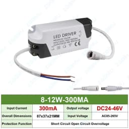 LED Driver 8-12W 12-18W 18-24W 25-36W 50W Constant Current 300MA 600MA 900MA 1200MA For DIY Power Supply Lighting Transformer