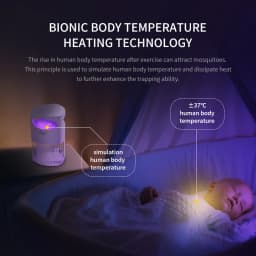 Upgraded Mosquito Killer Lamp, Bionic Purple Light & Temperature Simulation,Strong Suction,USB Powered,Quiet & Safe for Home Use