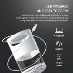Upgraded Mosquito Killer Lamp, Bionic Purple Light & Temperature Simulation,Strong Suction,USB Powered,Quiet & Safe for Home Use