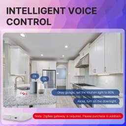 MOES ZigBee Downlight Tuya Ultra Thin Tube Lamp Spot Lamp 6W RGB Change Warm Cool Light Work with Alexa Google Home Smart Life