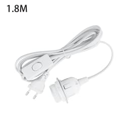 1.8m 3.5m 6m Power Cord Cables E26 E27 Half Teeth Lamp Base Holder With Switch Wire EU Plug For Pendant Led Bulbs Fixture