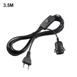 1.8m 3.5m 6m Power Cord Cables E26 E27 Half Teeth Lamp Base Holder With Switch Wire EU Plug For Pendant Led Bulbs Fixture