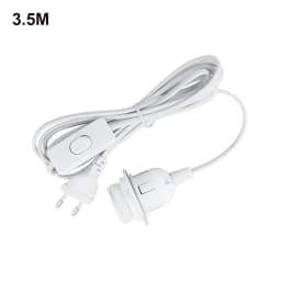 1.8m 3.5m 6m Power Cord Cables E26 E27 Half Teeth Lamp Base Holder With Switch Wire EU Plug For Pendant Led Bulbs Fixture