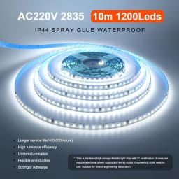 5m 10m 20m 50m Led Strip Light Waterproof IP44 220V 230V SMD 2835 120LED Flexible Led Ribbon Tape Lamp 9 Colors Home Decoration