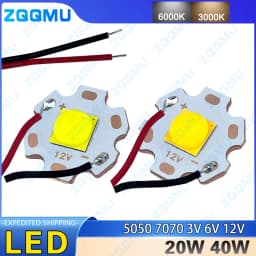 3V 6V 12V LED 20W 40W High Power 5050 7070 Chip Ceramic Bracket Lamp Beads Flashlight Headlight Searchlight