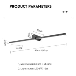 Mirror Wall Lamp Nordic Modern LED Wall Light Simplicity Sconces Indoor Lighting Room Decor For Bathroom Badroom Living Room