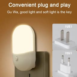 EU/US Plug Night Lights LED Bedside Lamp AC220V Bedroom Living Room Baby Feeding Room Corridor WC Lighting Mini Cute Night Lamp