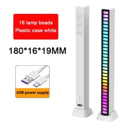 RGB LED Strip Light Music Sound Control Pickup Rhythm Ambient Lamp Atmosphere Night Lights For Bar Car Room TV Gaming Decoration