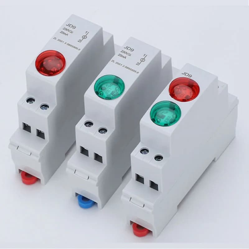 DIN rail Signal light LED Power indicator light Mount Signal Light DC AC220v 24v green red Start stop work indication JD9