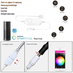DC12V Tuya Zigbee LED Round Under Cabinet Light Kit RGB Color Change Dimming for Kitchen Shelf,Voice Control Google Alexa Echo