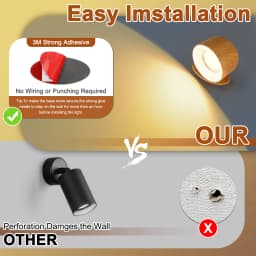Magnetic Wall Lamp, 360 Degree Rotatable Night Light, Remote Control Desk Lamp, Bedside Lamp, Touch Adjustable Color Change, Tim