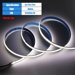DC 5V/12V/24V COB LED Strip 3MM 5MM 8MM 320Leds/M High Density Flexible COB LED Tape Light For Cabinet Home Linear Lighting