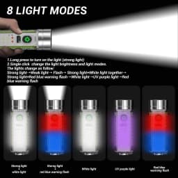 Spotlight Long-range Strong Light XPG Focusing Flashlight Type-C Charging With Strong Magnetic Pen Clip Fluorescent Keychain