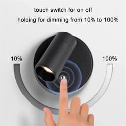 Magnetic Base USB Rechargeable LED Cordless Wall Light with Touch Switch Black White Magnet Dimmable Bedside Lamp for Reading