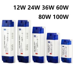 LED Lighting Transformer 100W 80W 60W 36W 24W 12W Drive Power Adapter AC/DC 12V 24V Lighting Fixture LED Light Strip