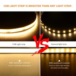 Dupont Interface COB LED Strip Light High Density Linear Lighting Flexible Tape Parallel Lamp Closet Shelves Decor Decor DC12V