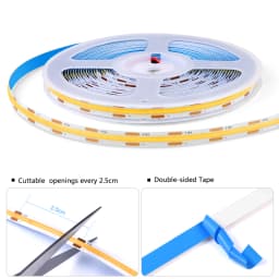 Dupont Interface COB LED Strip Light High Density Linear Lighting Flexible Tape Parallel Lamp Closet Shelves Decor Decor DC12V