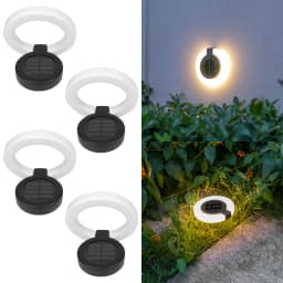 1/4 Pack Solar Outdoor Lights, LED Waterproof Atmosphere Light, Warm White Lamp, for Garden Fence Buried Lawn Porch Walkway Deco
