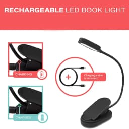 Rechargeable Clip On Blue Blocking Amber LED Light for Reading in Bed 1600K Eye Care Light for Strain-Free Healthy Eyes