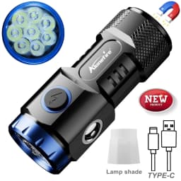 6500k 8x P35 Led High Bright Mini Palm Small Flashlight USB Charging COB Side Light Magnet Hiking Camping Home Work Repai Torch