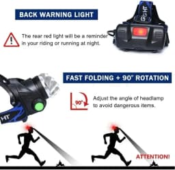 Powerful LED Headlamp 18650 DC Rechargeable Headlight Zoomable Head Lamp Waterproof Head Light High Lumens Head Flashlight