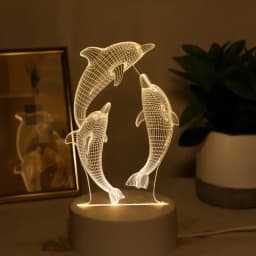 A 3D Dolphin Dancing Night Light, Room Living Room Table Atmosphere Light, Holiday Gifts