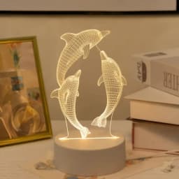 A 3D Dolphin Dancing Night Light, Room Living Room Table Atmosphere Light, Holiday Gifts