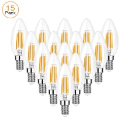 C35 4W E12 E14 Candelabra LED Light Bulbs 40 Watt Equivalent Dimmable 2700K Warm White Chandelier Ceiling Fan Candle Light Bulb