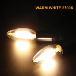 C35 4W E12 E14 Candelabra LED Light Bulbs 40 Watt Equivalent Dimmable 2700K Warm White Chandelier Ceiling Fan Candle Light Bulb