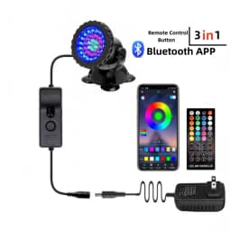 IP68 Waterproof LED Underwater Light Bluetooth APP Remote Control Night Lamp Swimming Pool Fountains Pond Aquarium Spot Light