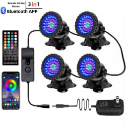 IP68 Waterproof LED Underwater Light Bluetooth APP Remote Control Night Lamp Swimming Pool Fountains Pond Aquarium Spot Light