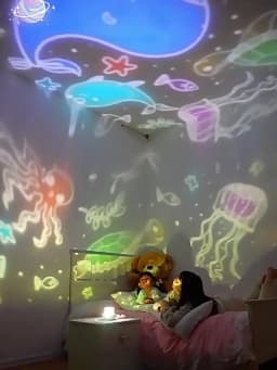 Starry Projector Night Light Rotating Sky Moon Lamp Galaxy Lamp Home Bedroom Decoration Starlight Christmas Lights for Kids Gift